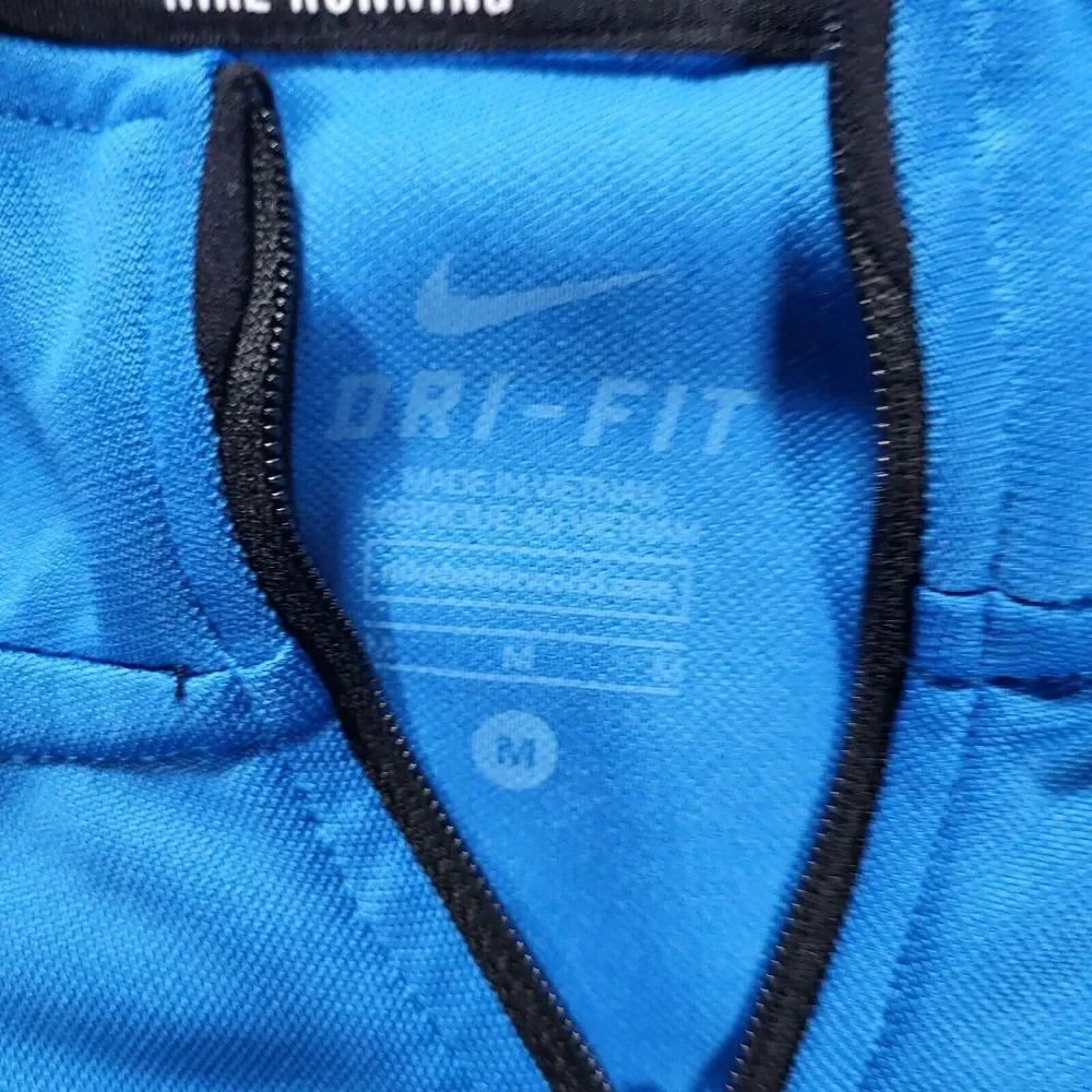 Nike Running Dri-Fit Men's Medium Blue Black‎ 1/4 Zip Pullover Thumbholes